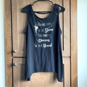 Disney Peter Pan Lace and Print Tank Top Junior Large